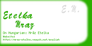 etelka mraz business card